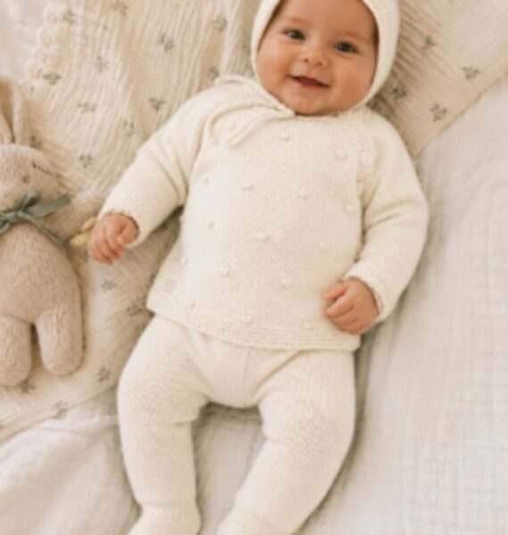 Set di maglieria per neonati, 3 pezzi – Maglione, calzini con piedini e cappellino