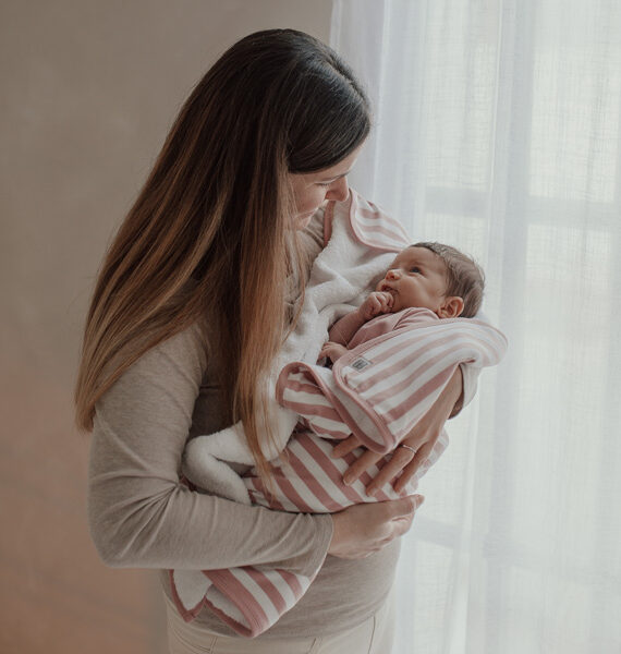 Copertina a righe 100% cotone neonato