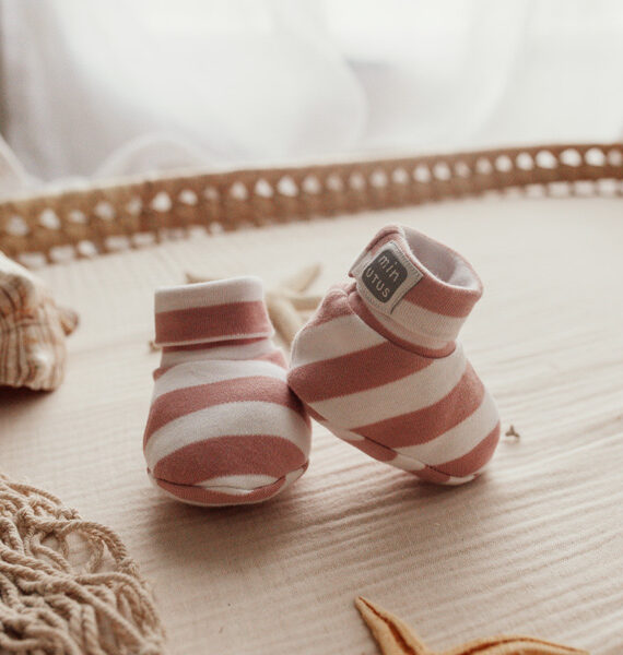 Babbucce a righe 100% cotone neonato