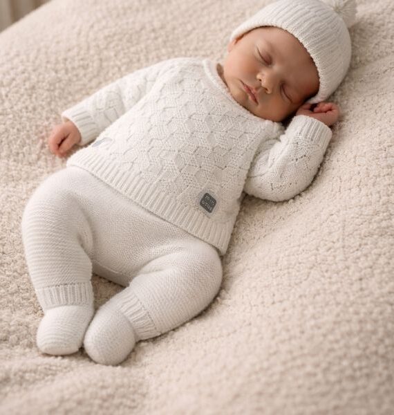 Set in maglia per neonati composto da maglione, berretto e ghette (Inverno)