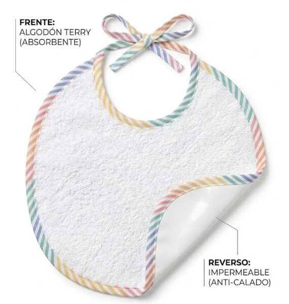 Bavaglino per neonati in spugna impermeabile Rainbow
