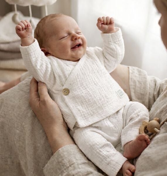 Set di due pezzi “Nube” in mussola premium 100% cotone