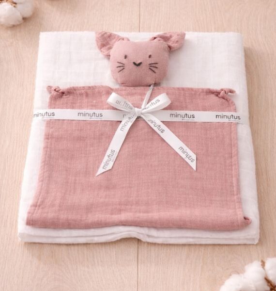 Set regalo in mussola + doudou 100% cotone