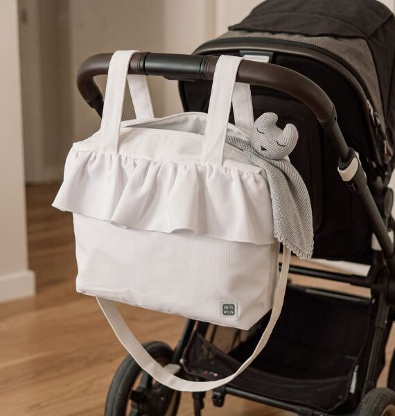 Borsa Nascita con Volant – Bianca